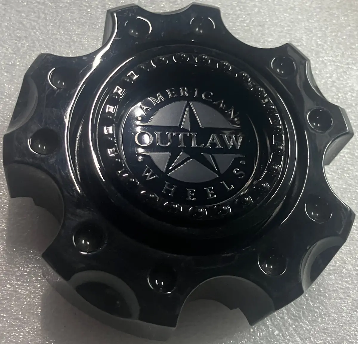 Sold Single American Outlaw Wheel Center Cap Gloss Black C143-55V 1