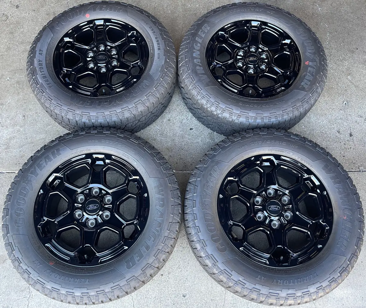 Sold 2025 Ford Ranger Factory 18 Wheels Tires Oem Rims Black N1wz1007y Goodyear At 255/65/18 1