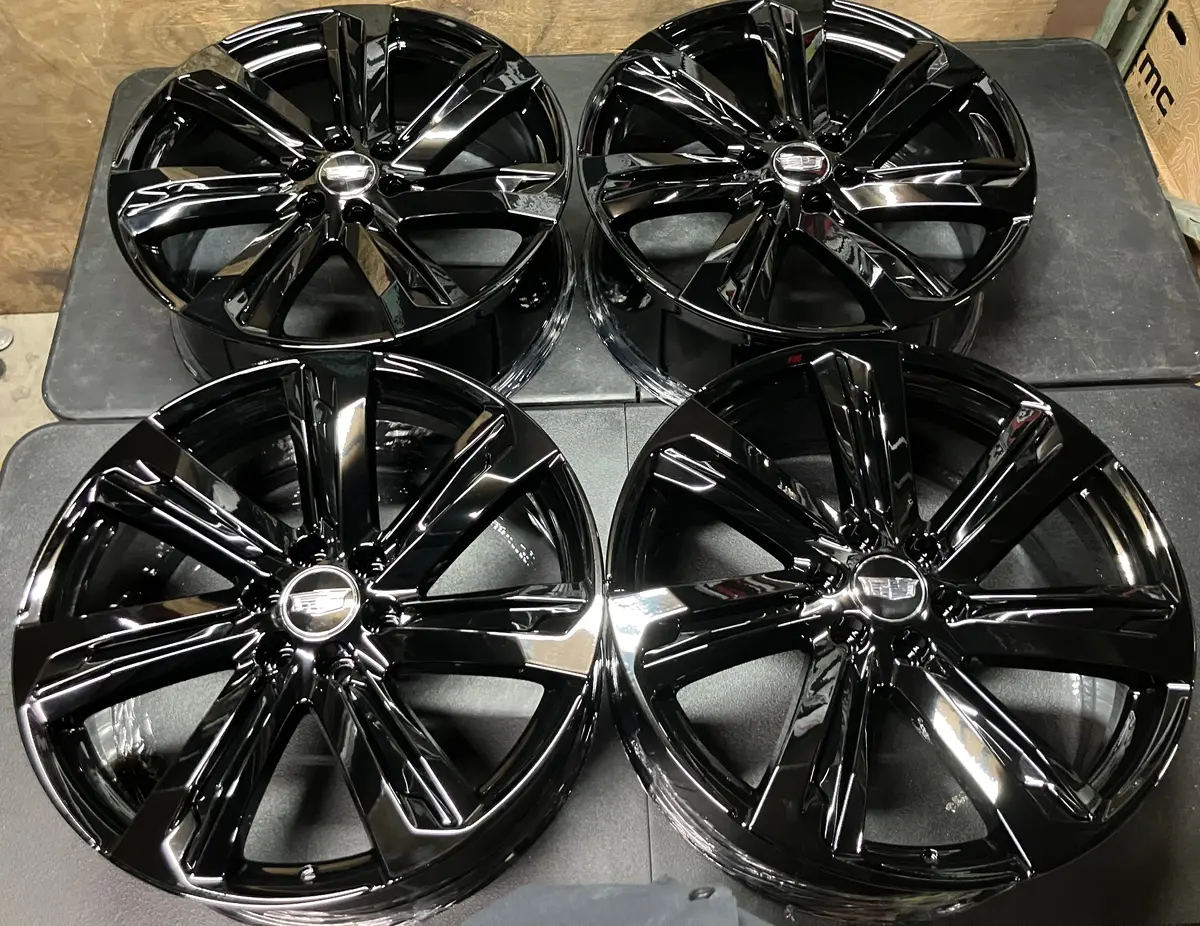 Four 2025 Cadillac Escalade Platinum Factory 24 Wheels Oem Rims Gloss Black 84949574 1