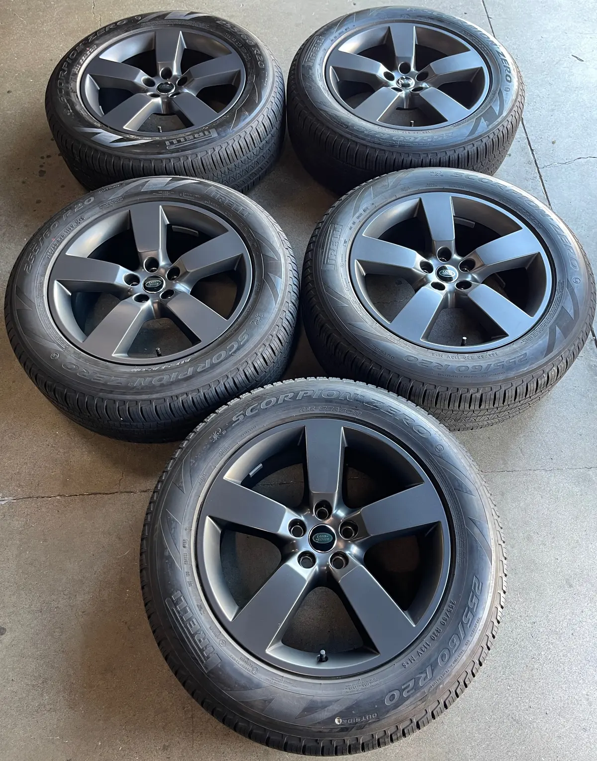 Sold Five 2025 Land Rover Defender Factory 20 Wheels Tires Rims Oem Gray Pirelli Scorpion 1