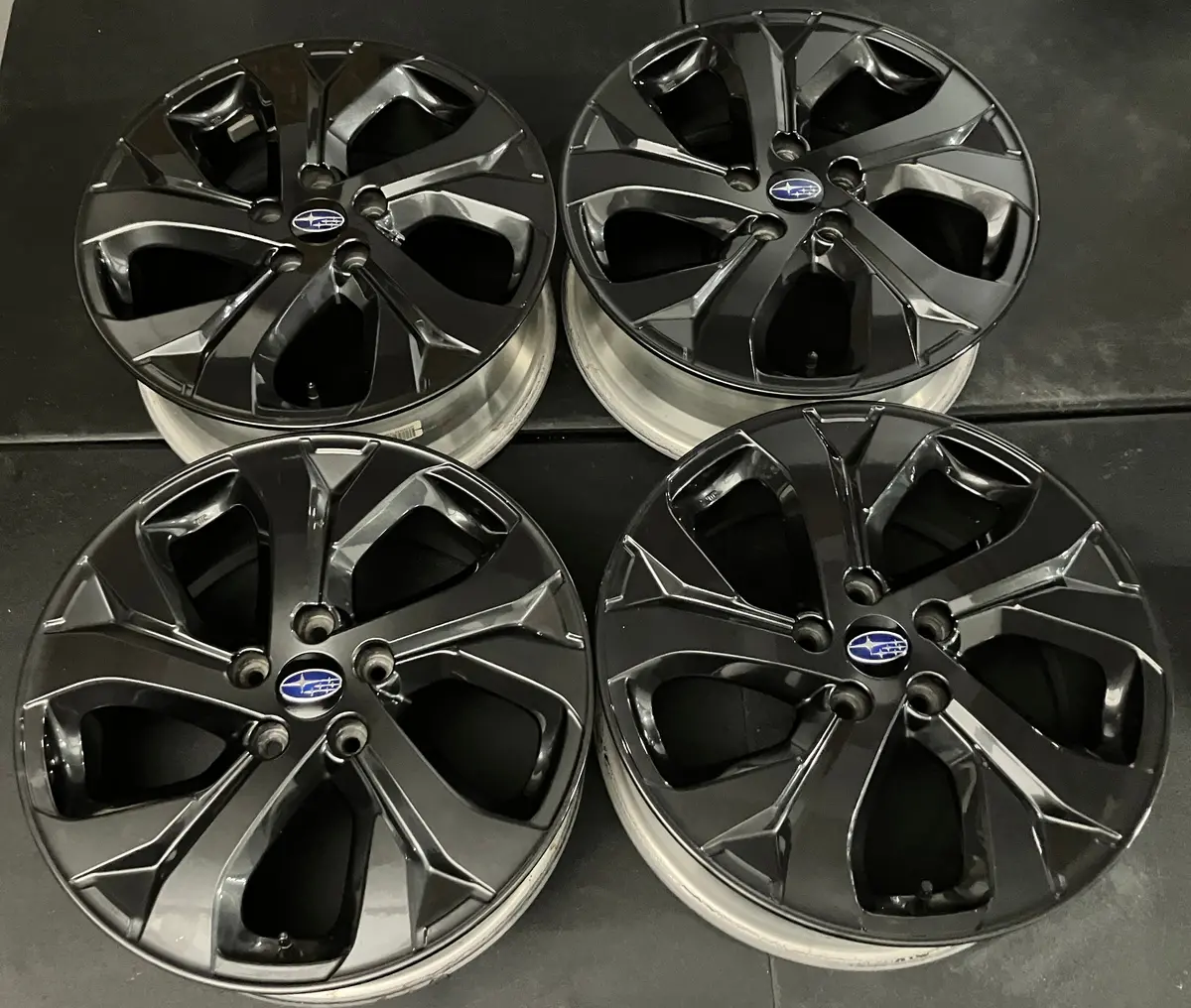 Sold Four Factory 2022 Subaru Legacy 18 Wheels Oem Onyx Black 68883 Rims 28111An07a 1