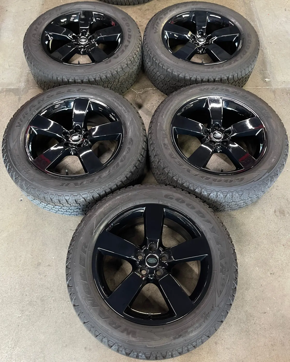 Sold Five Used 2024 Land Rover Defender Factory 20 Wheels Tires Rims Oem Black Goodyear At 1