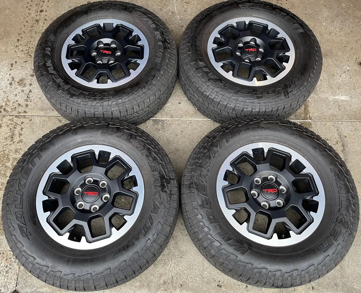 Sold 2025 Toyota Tacoma Trd 18 Factory Wheels Tires Oem Rims Black Falken At3wa 265/70/18 1