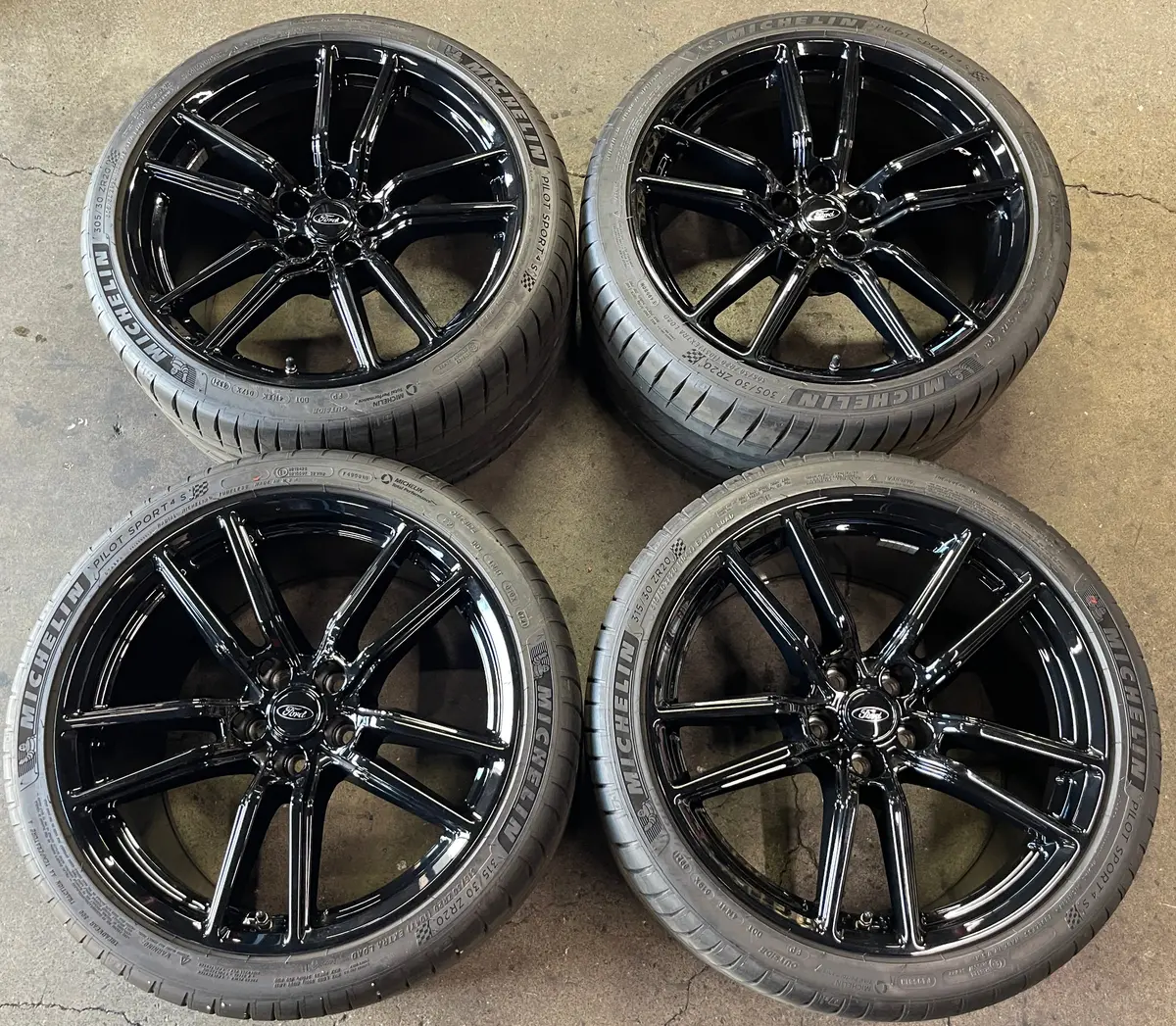 Sold Four 20" 2022 Ford Mustang Shelby Gt500 Oem Wheels And Tires Michelin 305 315'S 1