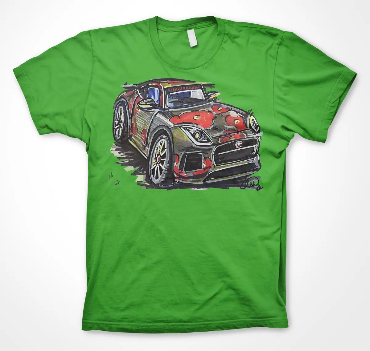 Jaguar F-Type Poppy Car Mission Motorsport Design Unisex T-Shirt by Continuouscar - Image 6