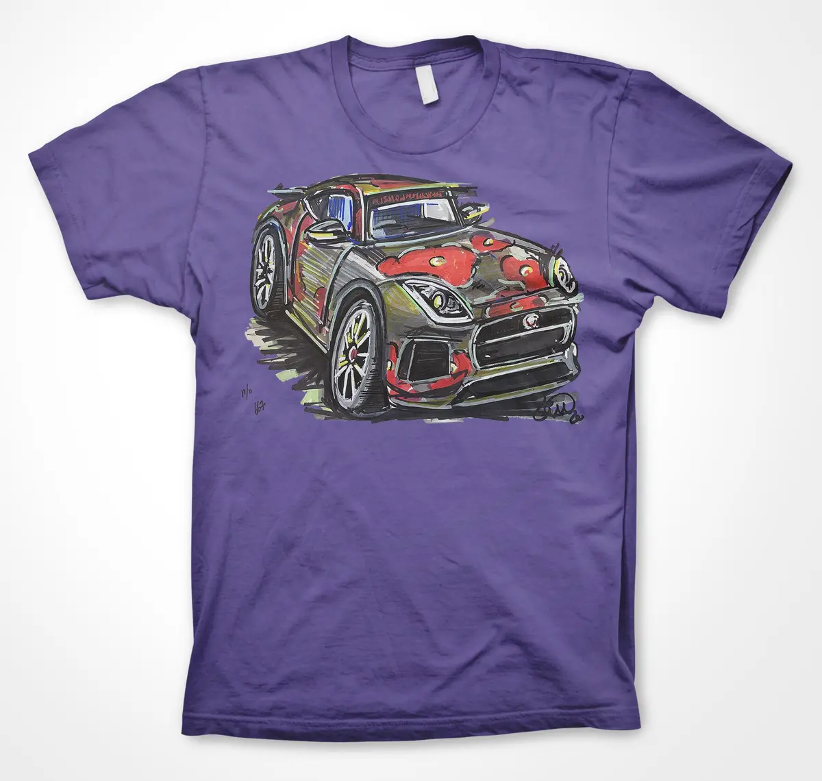 Jaguar F-Type Poppy Car Mission Motorsport Design Unisex T-Shirt by Continuouscar - Image 7
