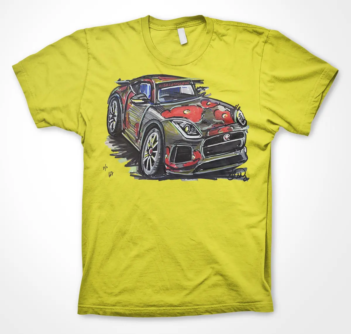 Jaguar F-Type Poppy Car Mission Motorsport Design Unisex T-Shirt by Continuouscar - Image 10
