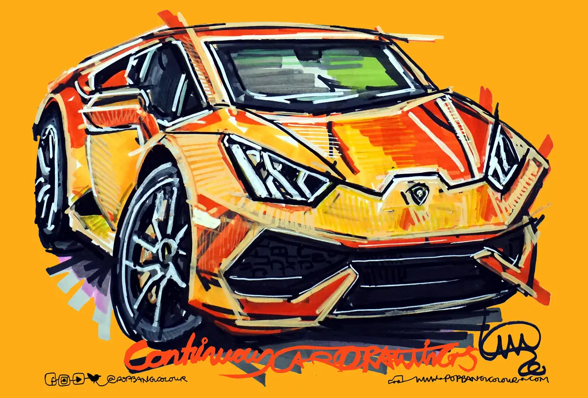 Lamborghini Huracan | #Continuouscar Metal Print | 30Cm X 20Cm 1