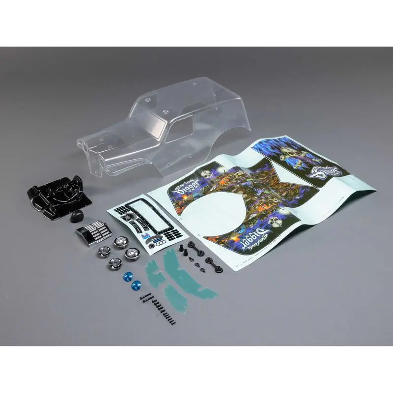 Losi Body Set, Clear, Son Uva Digger: Lmt 1