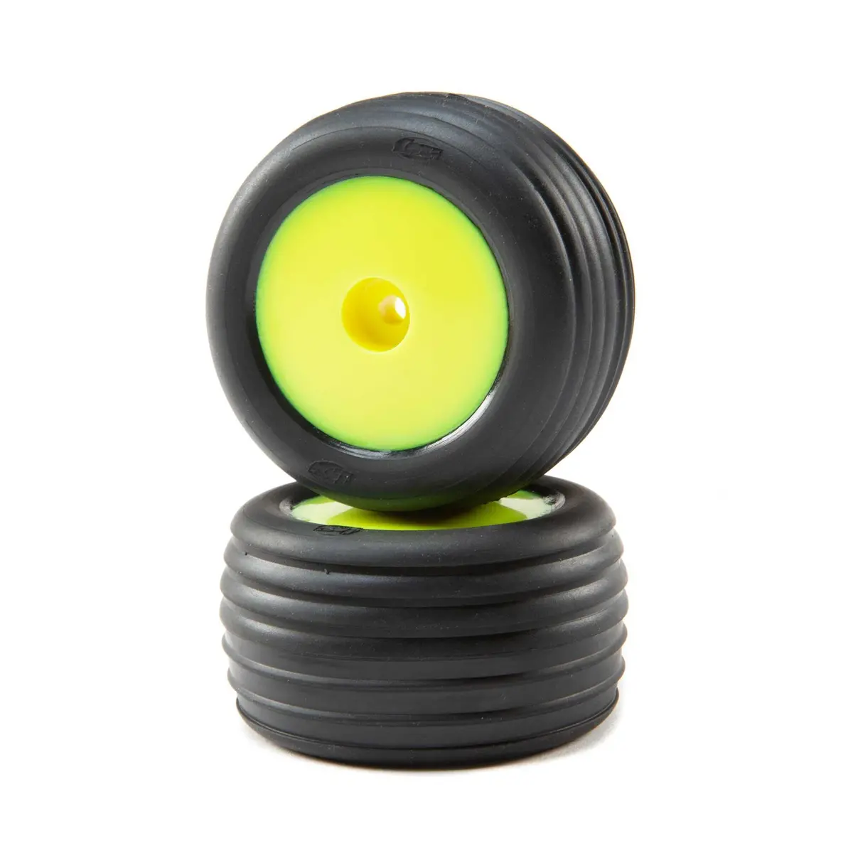 Losi Directional Mounted Front Tires, Yellow (2): Mini-T 2.0 1