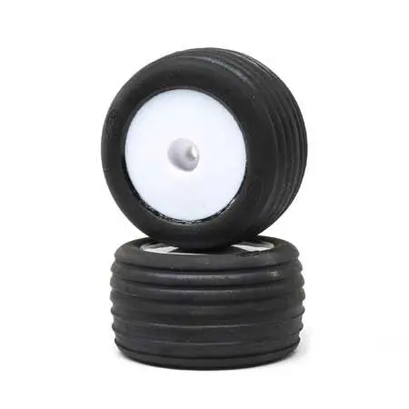 Losi Directional Tires, Fr, Mntd, Wht (2): Mini-T 2.0 1