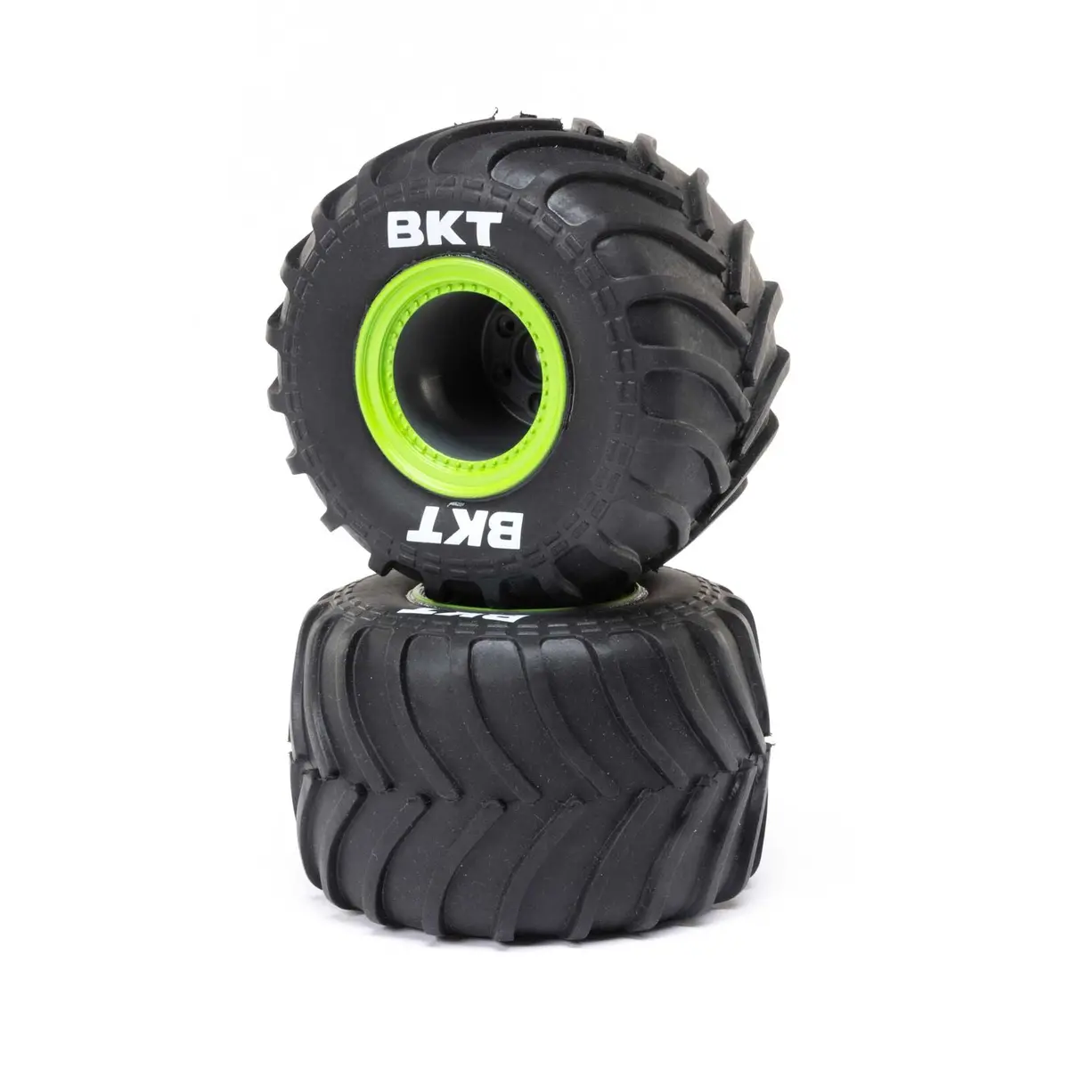 Losi Mt Tires,Green Beadlock, Premount(2): Mini Lmt 1