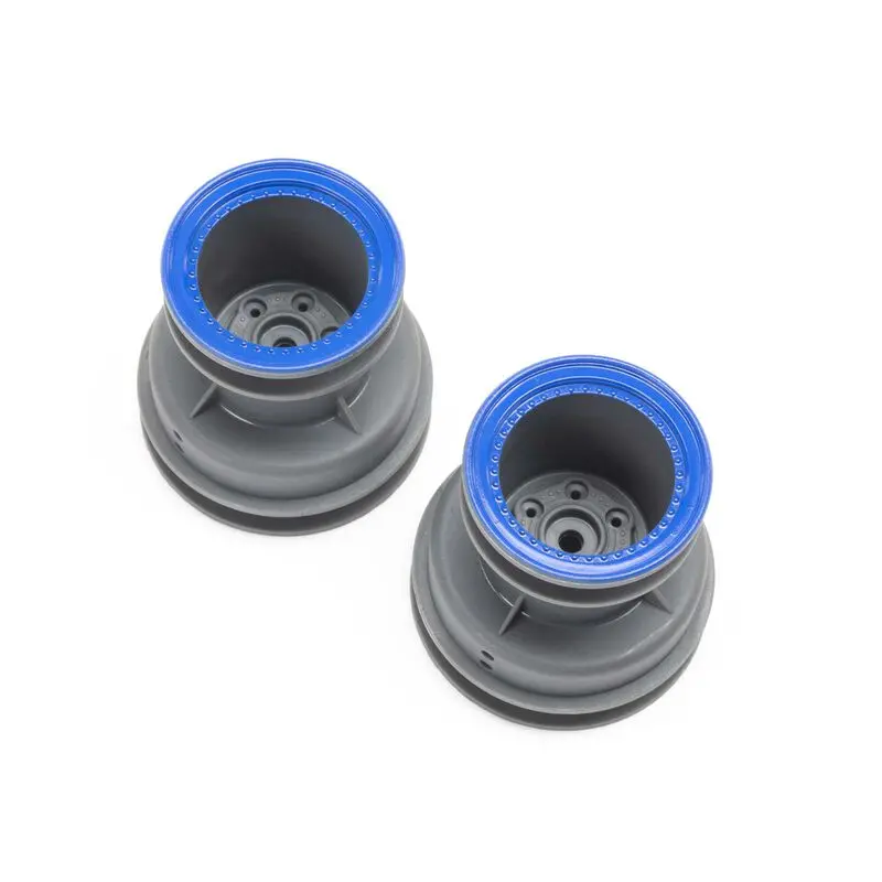 Losi Mt Wheel, Blue Beadlock, Lt Grey(2): Mini Lmt 1