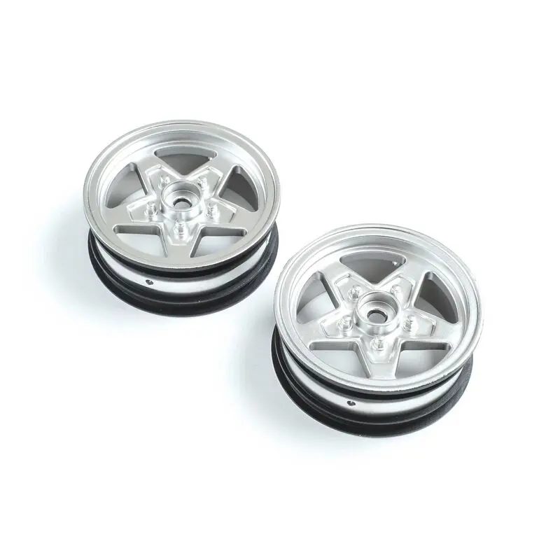 Losi Front Wheel, Satin Chrome (2): 22S Drag 1