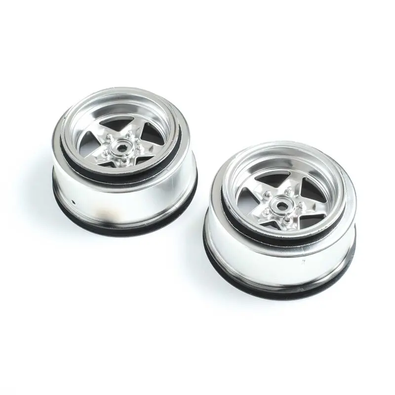 Losi Rear Wheel, Satin Chrome (2): 22S Drag 1