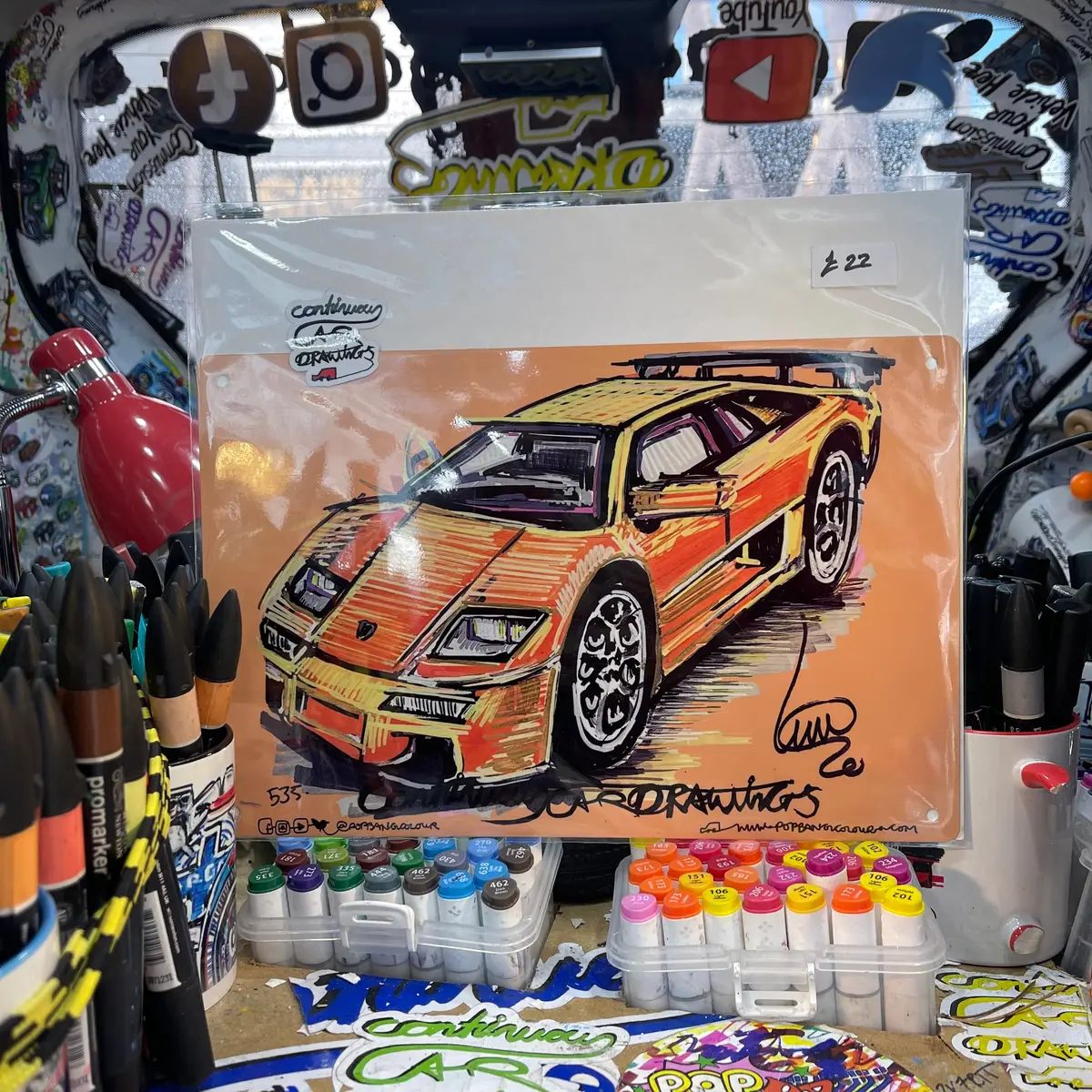 Lamborghini Diablo | #Continuouscar Metal Print | 30Cm X 20Cm 1