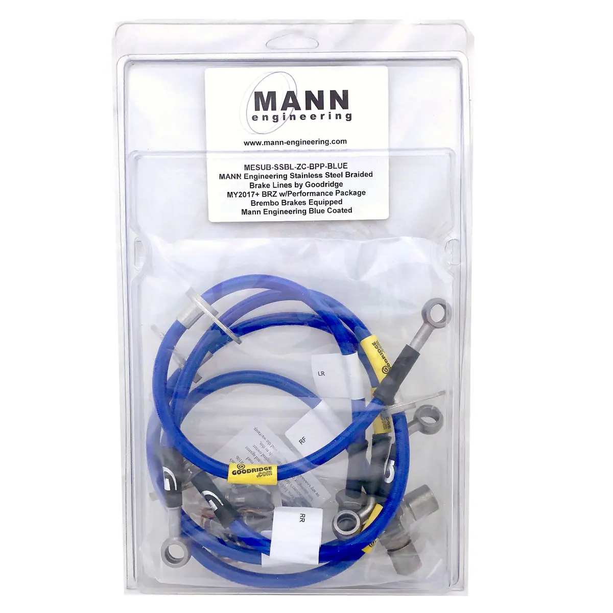 Mann Engineering Stainless Steel Braided Brake Line Kit (2017-2020 Brz, Perf Pkg) 1