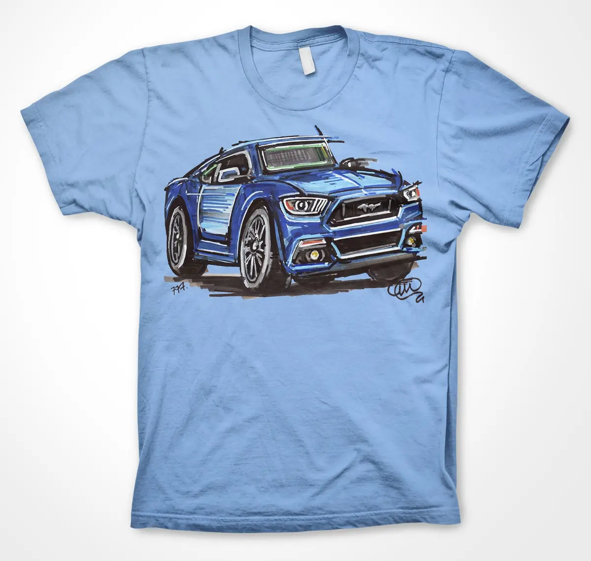 Ford Mustang GT Blue Vintage Car T-Shirt – Unisex Graphic Tee