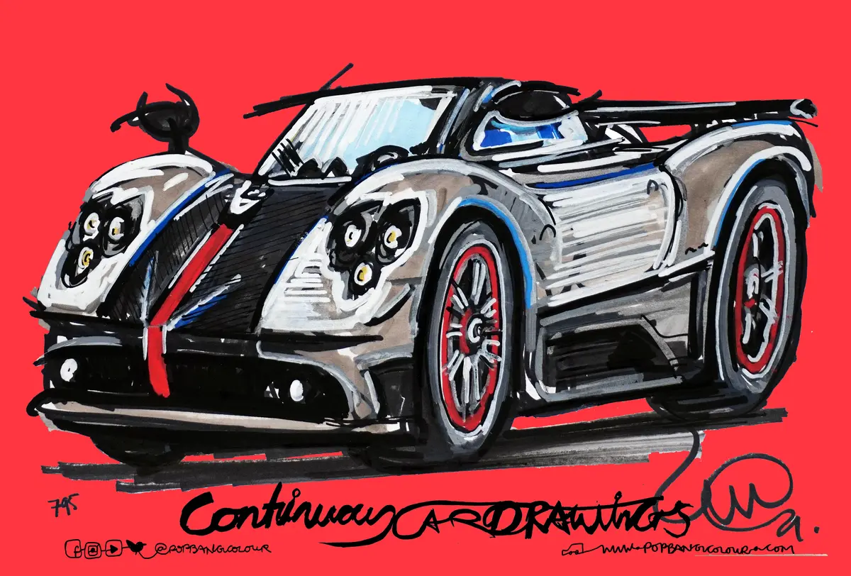 Pagani  Zonda Cinque Roadster | #Continuouscar Metal Print | 30Cm X 20Cm 1