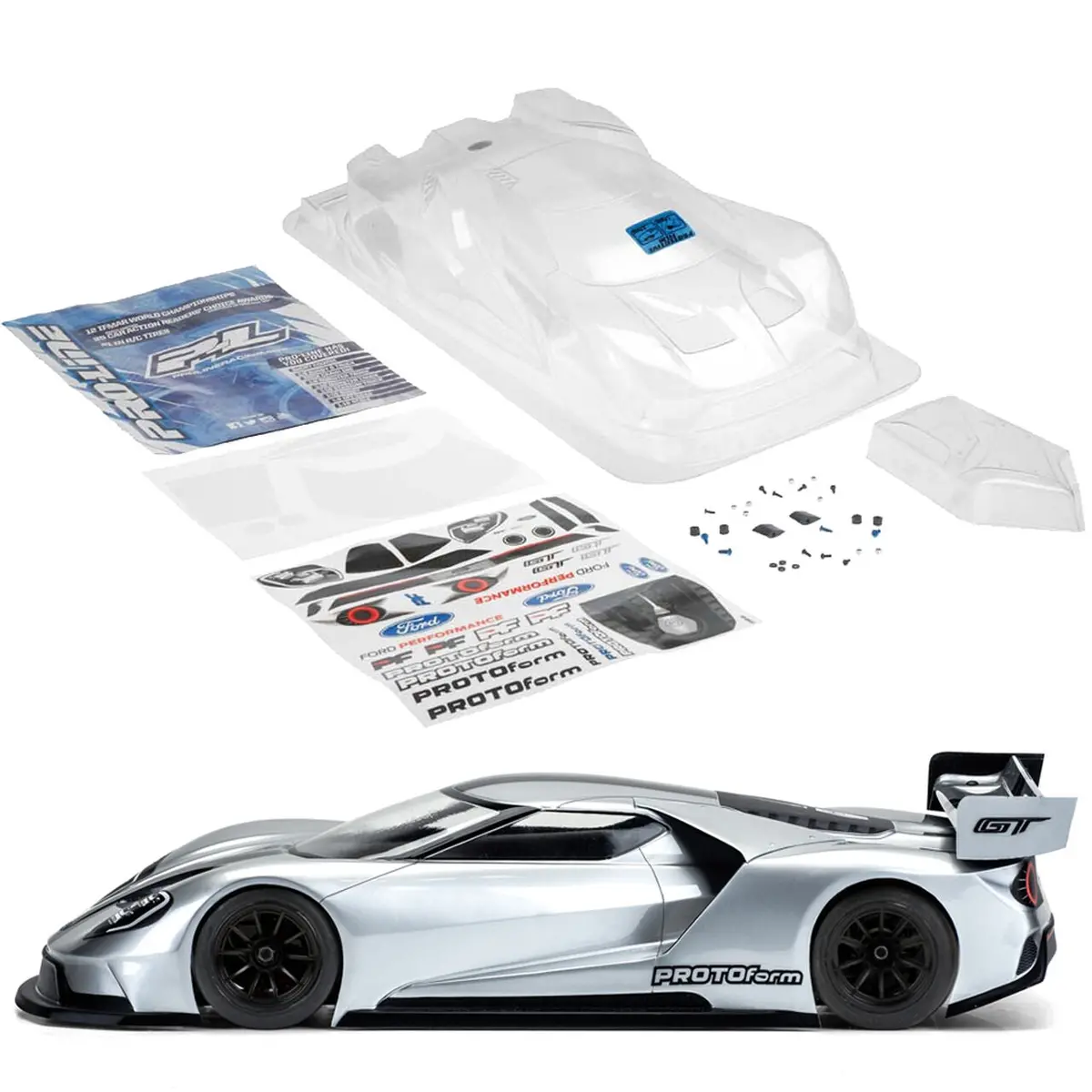 Protoform Clear Body, Ford Gt Light Weight: 1/10 190Mm Touring Cars 1