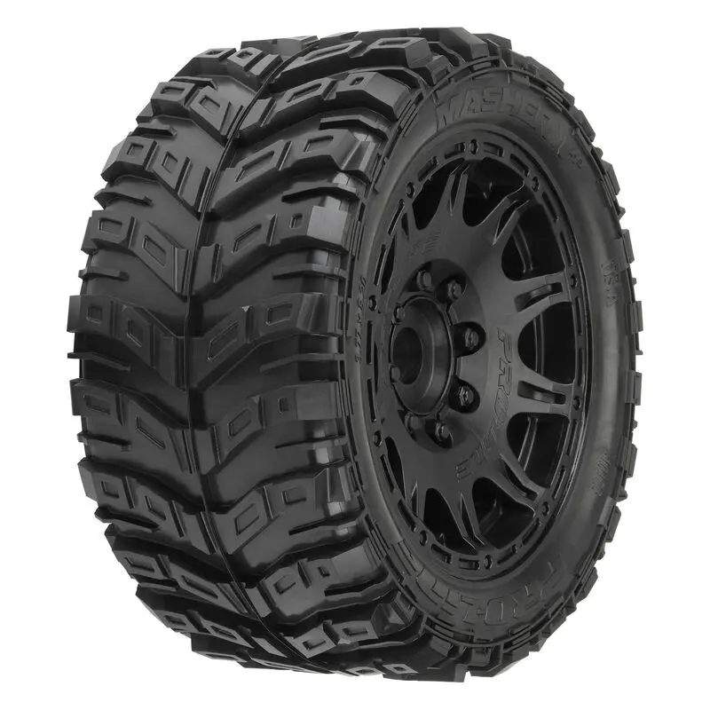 Pro-Line 1/6 Masher X Hp Belted Fr/Rr 5.7" Mt Tires Mounted 24Mm Blk Raid (2) 1