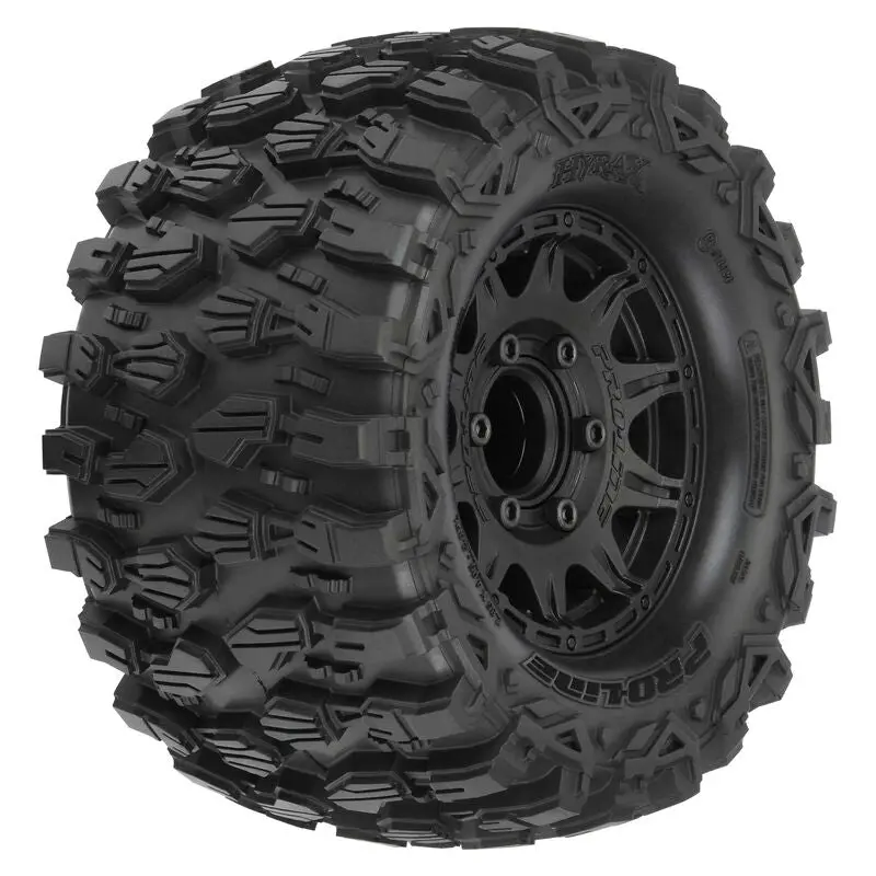 Pro-Line Hyrax 2.8" Pre-Mounted Tires W/Raid Rear Wheels (2) (Black) (M2) W/Removable 12Mm Hex 1