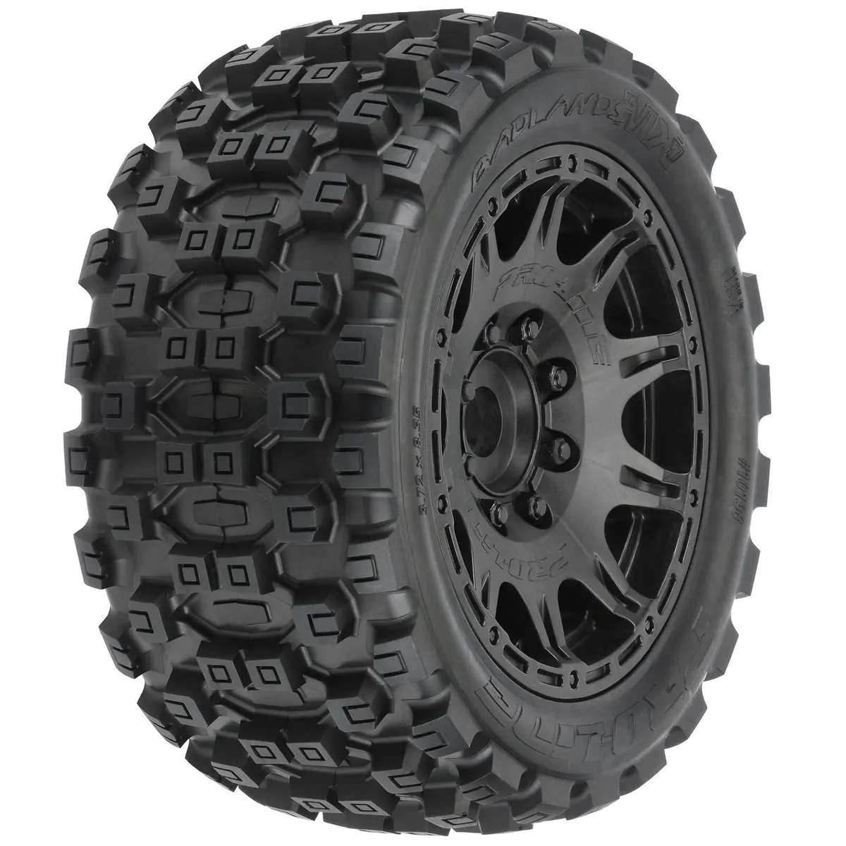 Pro-Line 1/6 Badlands Mx57 Front/Rear 5.7" Tires Mounted 24Mm Black Raid (2) 1