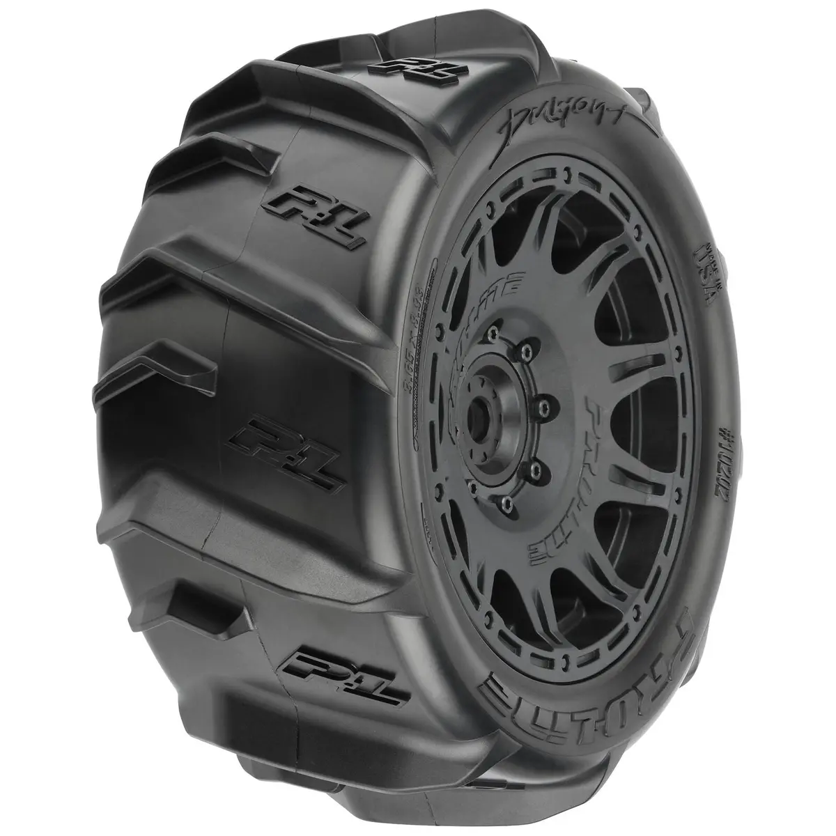Pro-Line 1/6 Dumont Sand/Snow F/R 5.7” Tires Mtd 24Mm Black Raid 8X48 Hex (2) 1