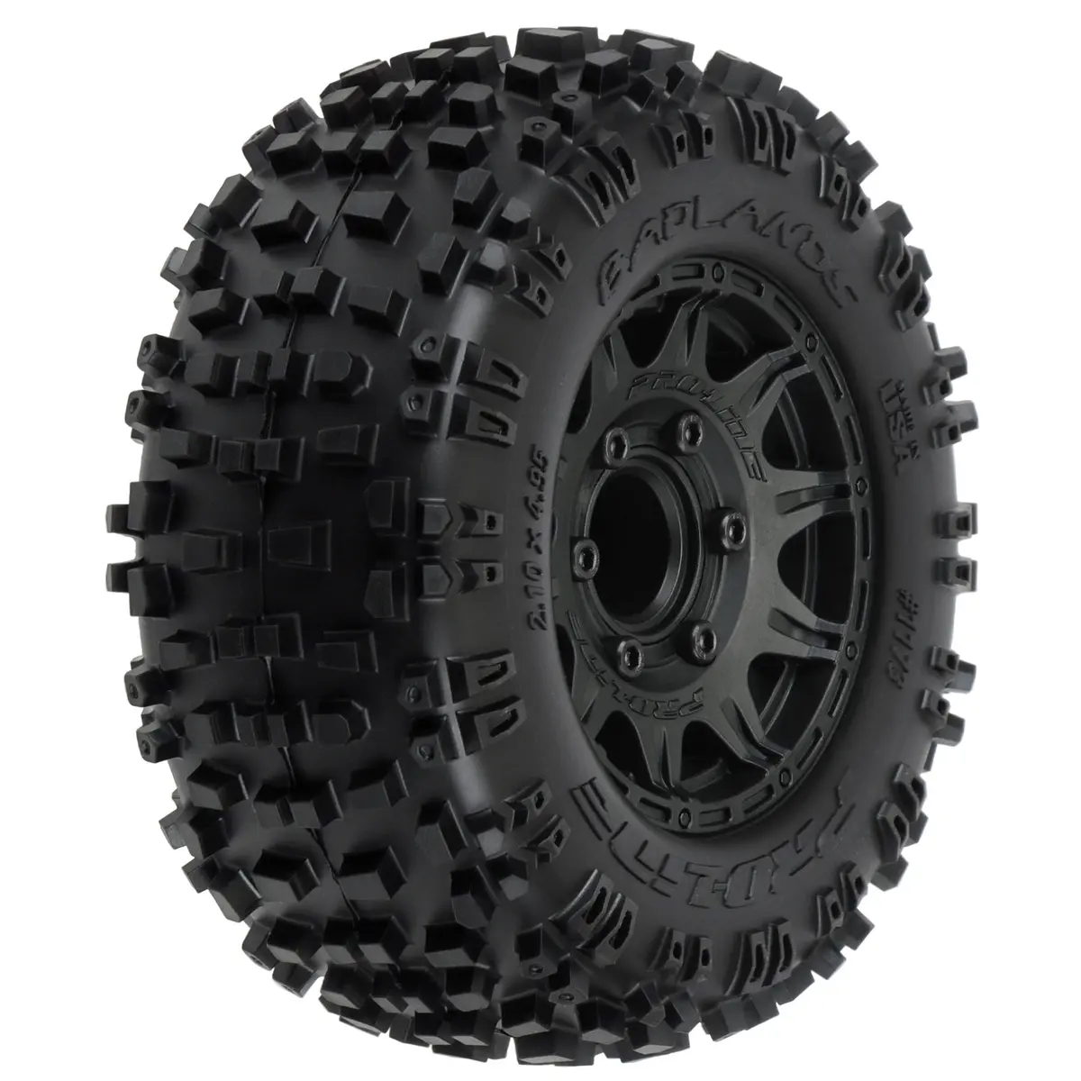 Pro-Line 1/10 Badlands Front/Rear 2.8" Mt Tires Mounted 12Mm Blk Raid (2) 1