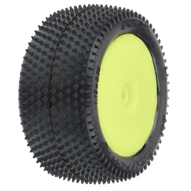Pro-Line 1/18 Prism Rear Carpet Mini-B Tires Mounted 8Mm Yellow Wheels (2) 1