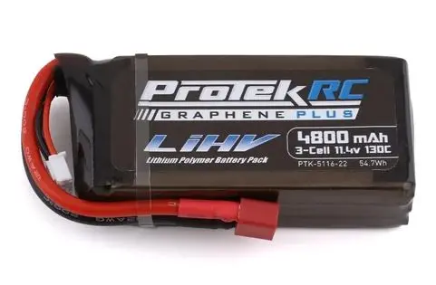 Protek Rc 3S 130C Low Ir Si-Graphene + Hv Shorty Lipo Battery (11.4V/4800Mah) Crawler Pack W/T-Style Plug 1