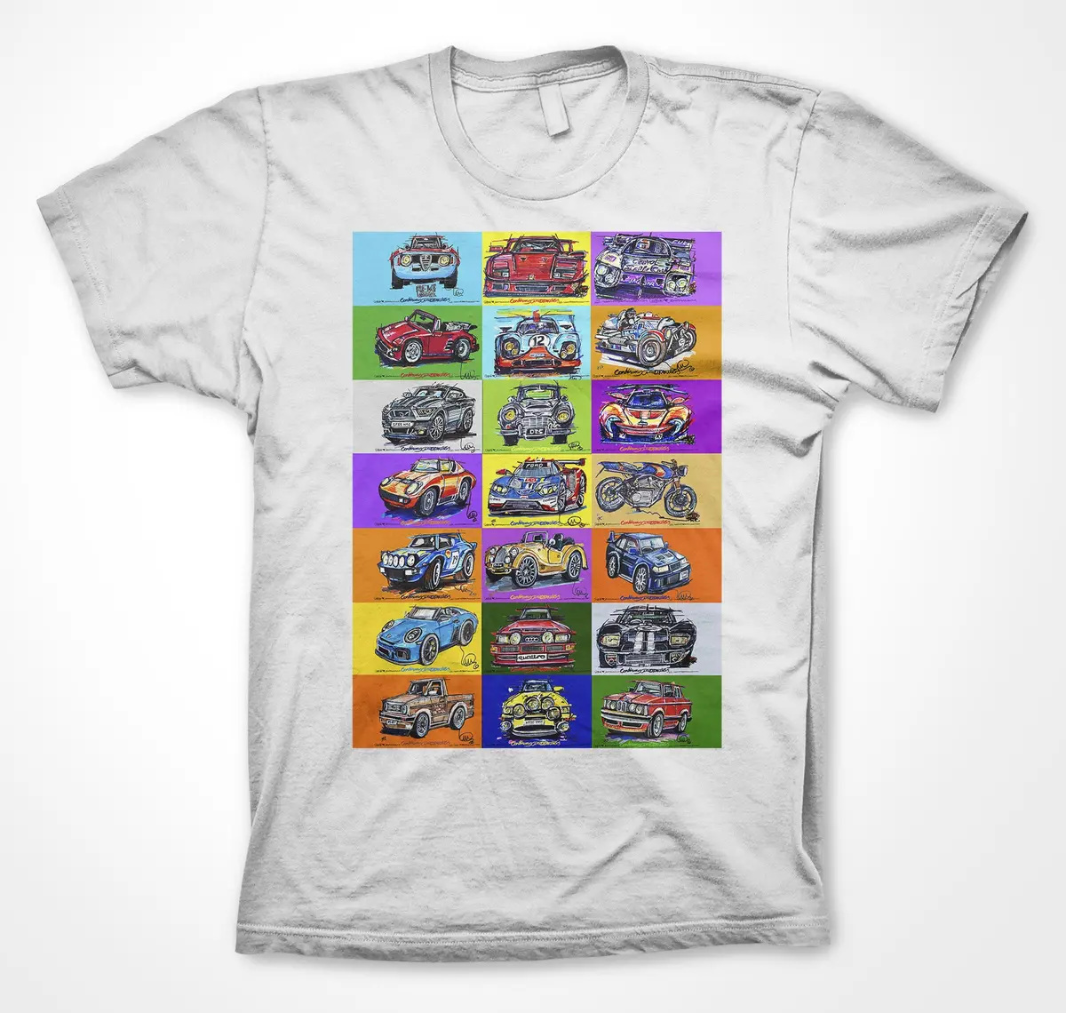 Colour Panel Tee Collection One #Continuouscar Unisex T-Shirt 3