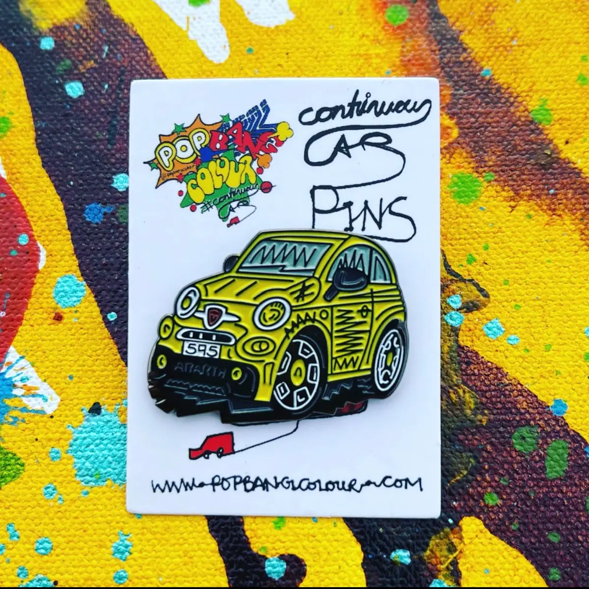 Abarth 595 Yellow - Limited Edition Enamel Pin Badge - |Limited Stock 1