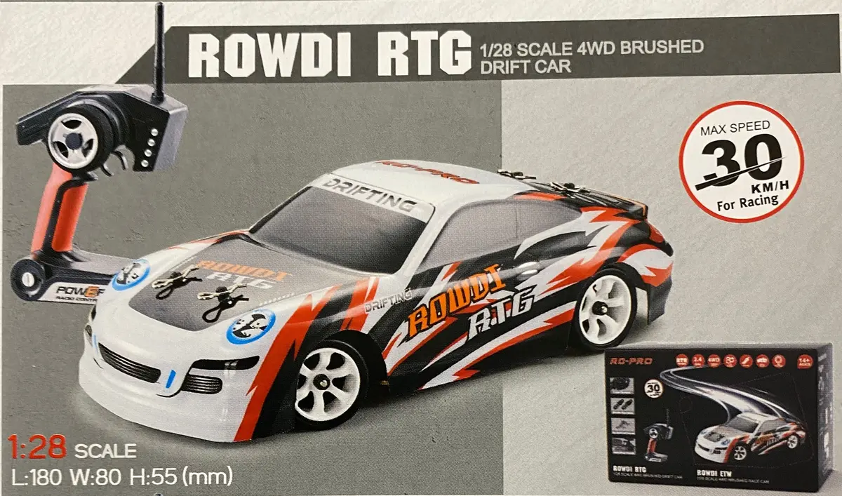Rc-Pro Rowdi Rtg 1/28 4Wd Brushed Drift Car Rtr W/2.4 Ghz Radio 1