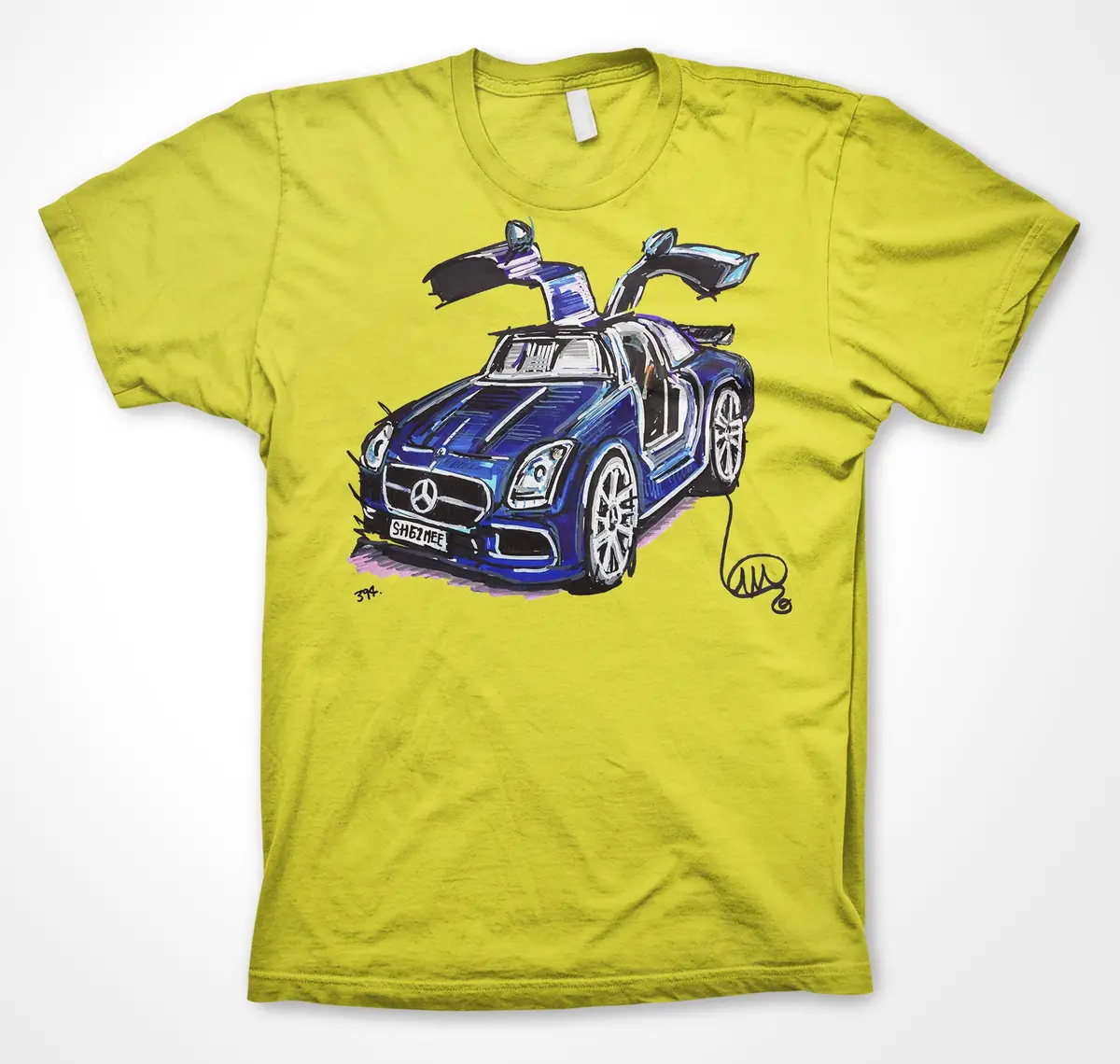 Mercedes-Benz SLS AMG Gullwing T-Shirt – Unisex Retro-Futuristic Tee