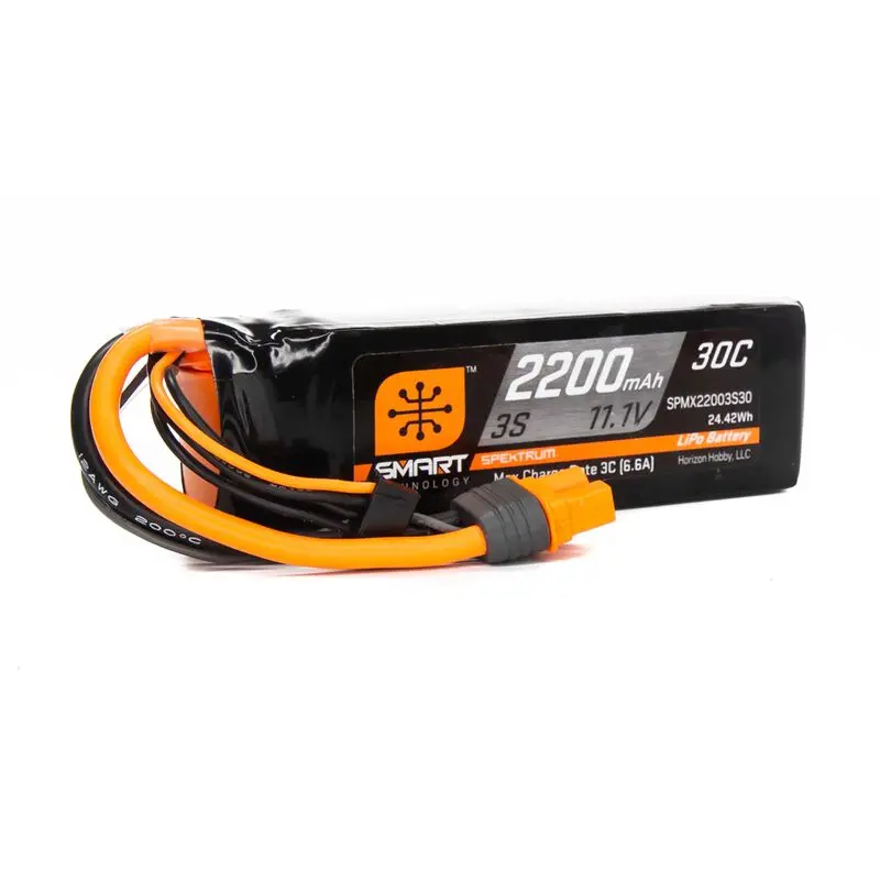 Spektrum 11.1V 2200Mah 3S 30C Smart Lipo Battery: Ic3 1