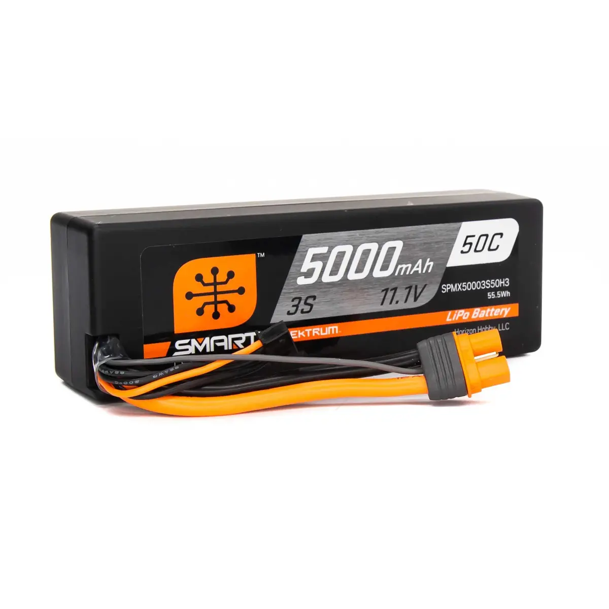 Spektrum 7.4V 5000Mah 2S 50C Smart Hardcase Lipo Battery: Ic3 1