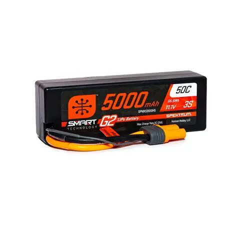 Spektrum 11.1V 5000Mah 3S 50C Smart G2 Hardcase Lipo Battery: Ic5 1