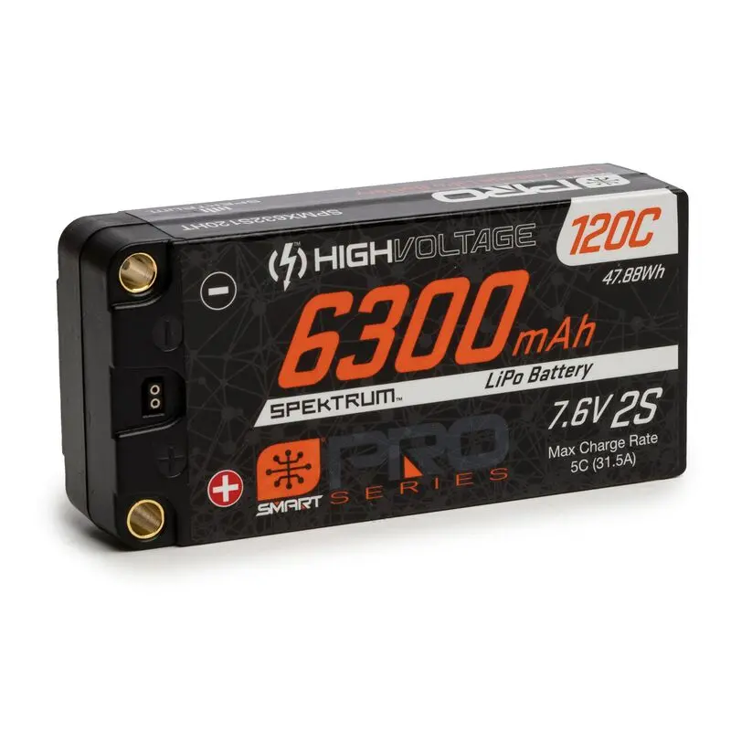 Spektrum 7.6V 6300Mah 2S 120C Smart Pro Race Shorty Hardcase Lihv Battery: Tubes, 5Mm 1