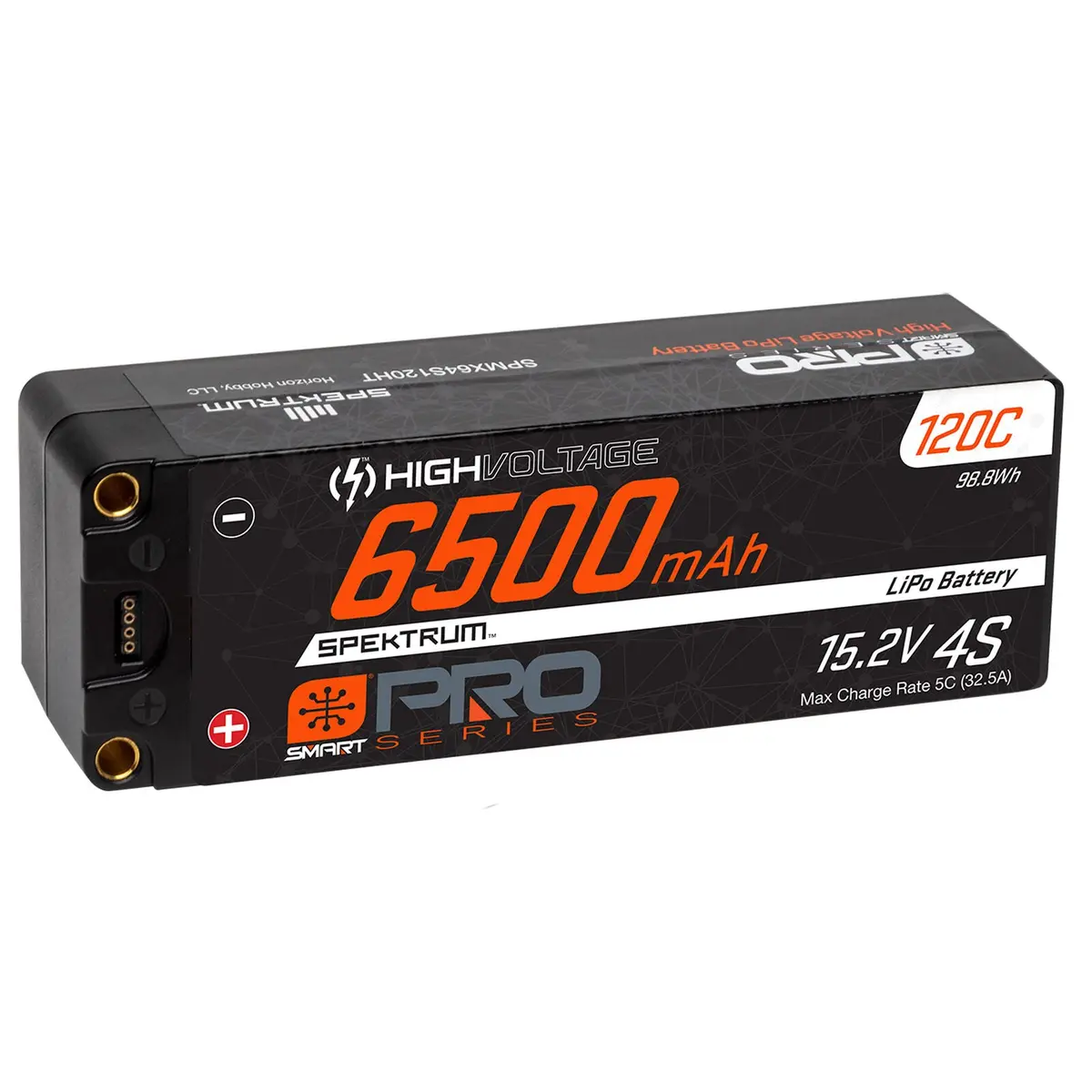 Spektrum 15.2V 6500Mah 4S 120C Smart Pro Race Hardcase Hv-Lipo Battery: Tubes, 5Mm 1