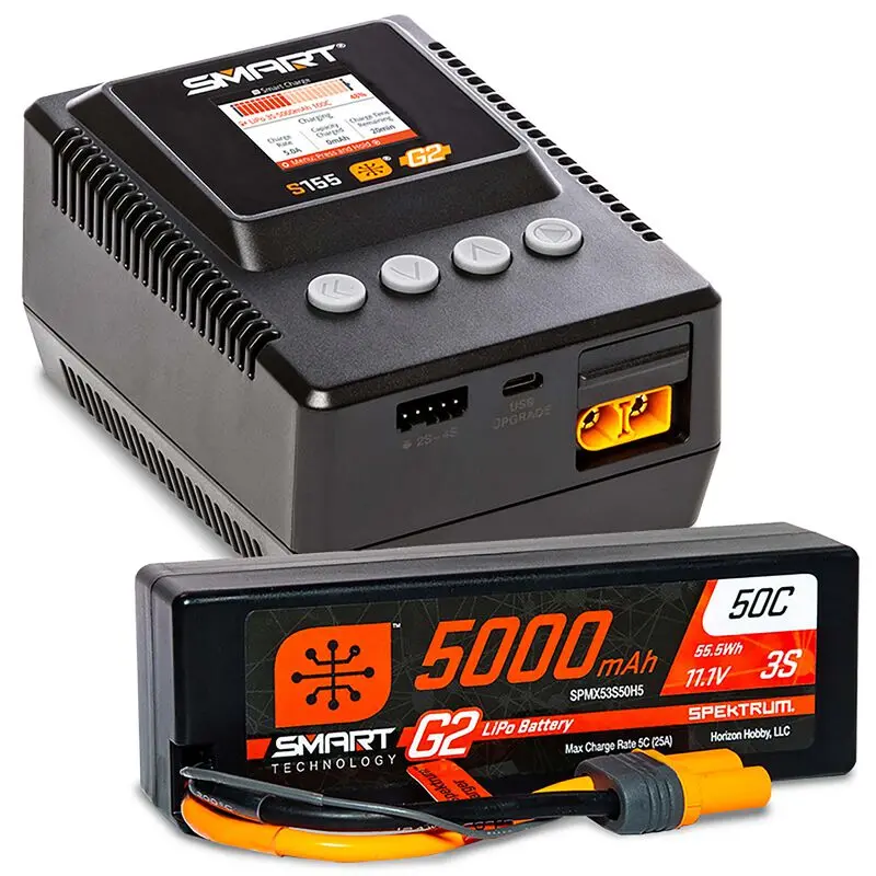 Spektrum Smart Powerstage Surface Bundle: 5000Mah 3S Lipo Battery / S155 Charger 1
