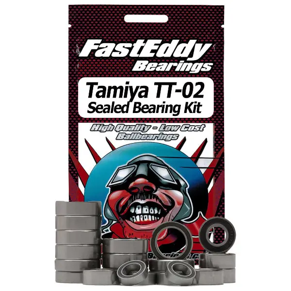 Fast Eddy Rubber Sealed Bearing Kit: Tamiya Tt-02 Chassis 1