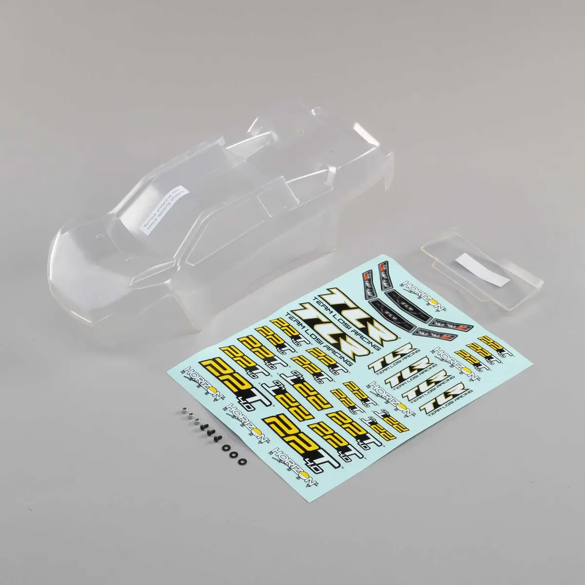 Tlr 1/10 Clear Body Set With Stickers: 22T 4.0 1