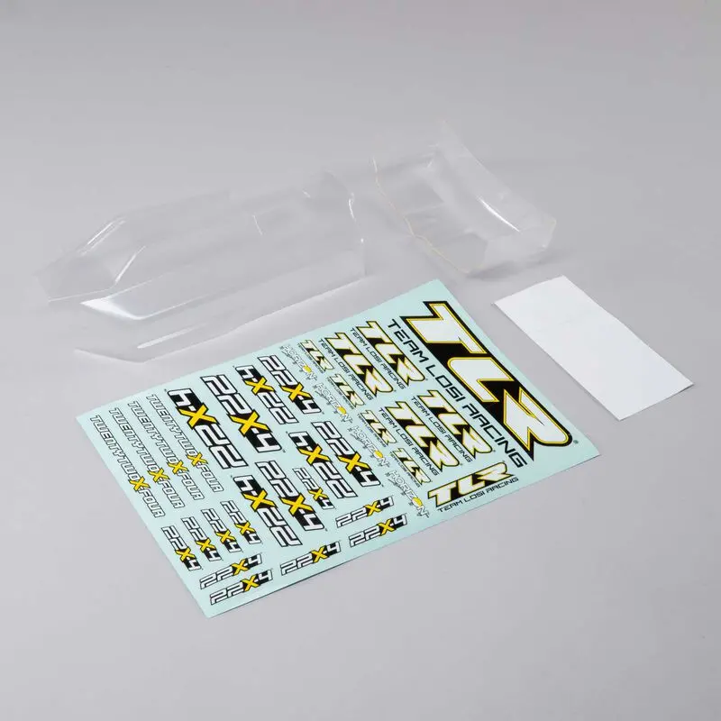 Team Losi Racing 22X-4 Body & Wing (Clear) (Lighweight) 1