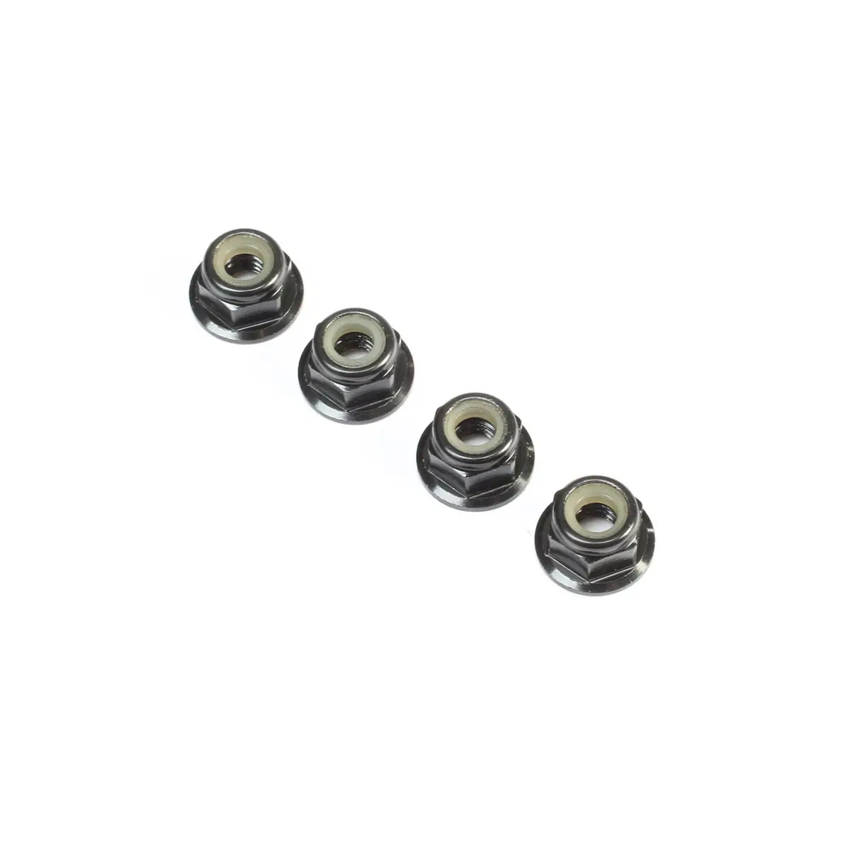 Tlr Black Aluminum Flanged Locknut, M4 X 0.7Mm X 7Mm (4) 1