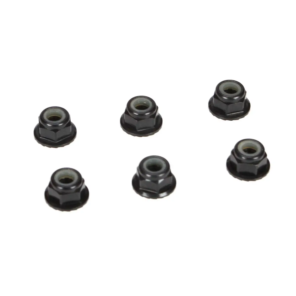 Team Losi Racing 4Mm Aluminum Serrated Locknut Set (6) (Black) 1