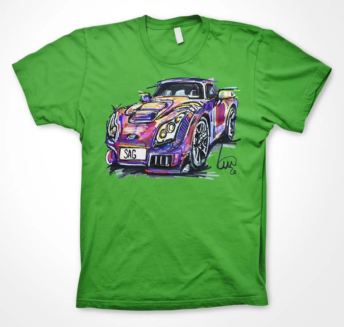 TVR Sagaris British Performance Car Unisex T-Shirt by Continuouscar - Image 8