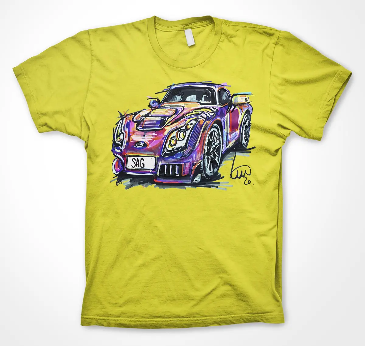 TVR Sagaris British Performance Car Unisex T-Shirt by Continuouscar - Image 10