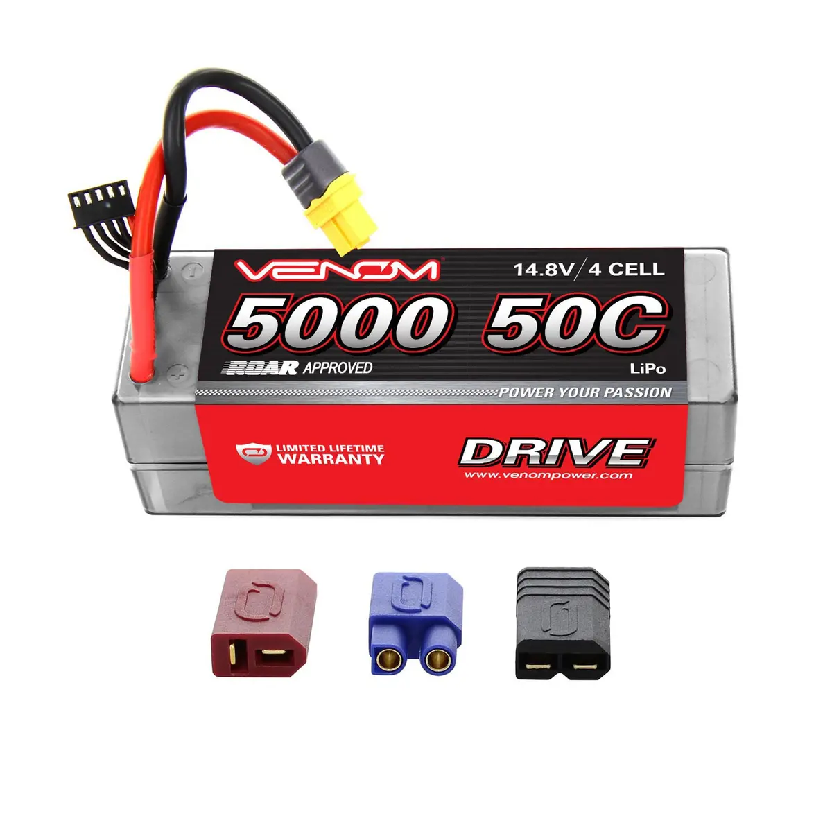 Venom 14.8V 5000Mah 4S 50C Drive  Hardcase Lipo Battery: Uni 2.0 Plug 1