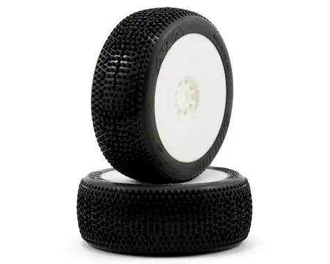 Aka Impact 1/8 Buggy Pre-Mounted Tires (2) (White) (Super Soft - Long Wear) 1